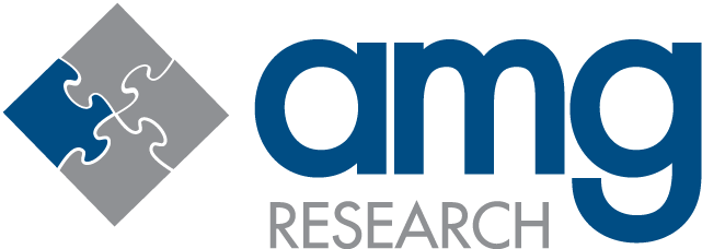 A logo with a stack of four tiles featuring puzzle pieces on the left, alternating in gray and white. To the right, blue lowercase letters spell out "ama." Below "ama," "RESEARCH" is written in smaller gray uppercase letters.